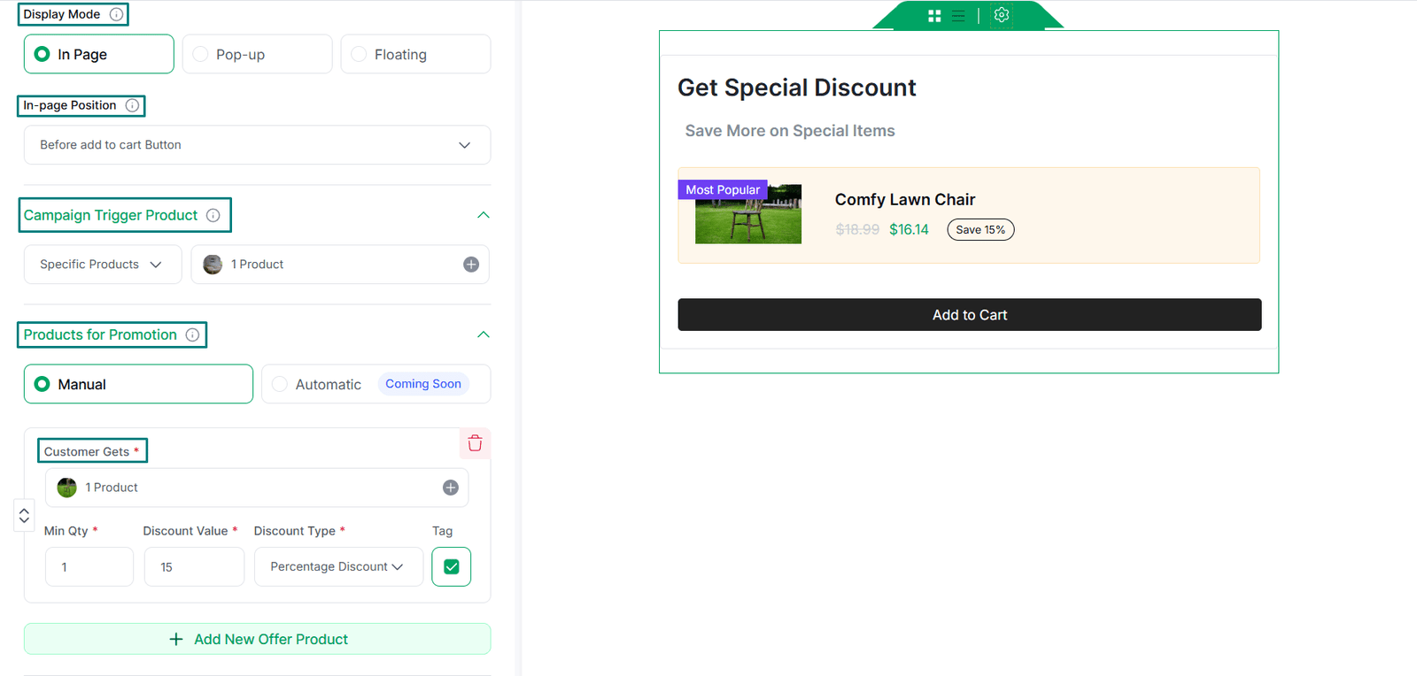 Initial Discount Setup